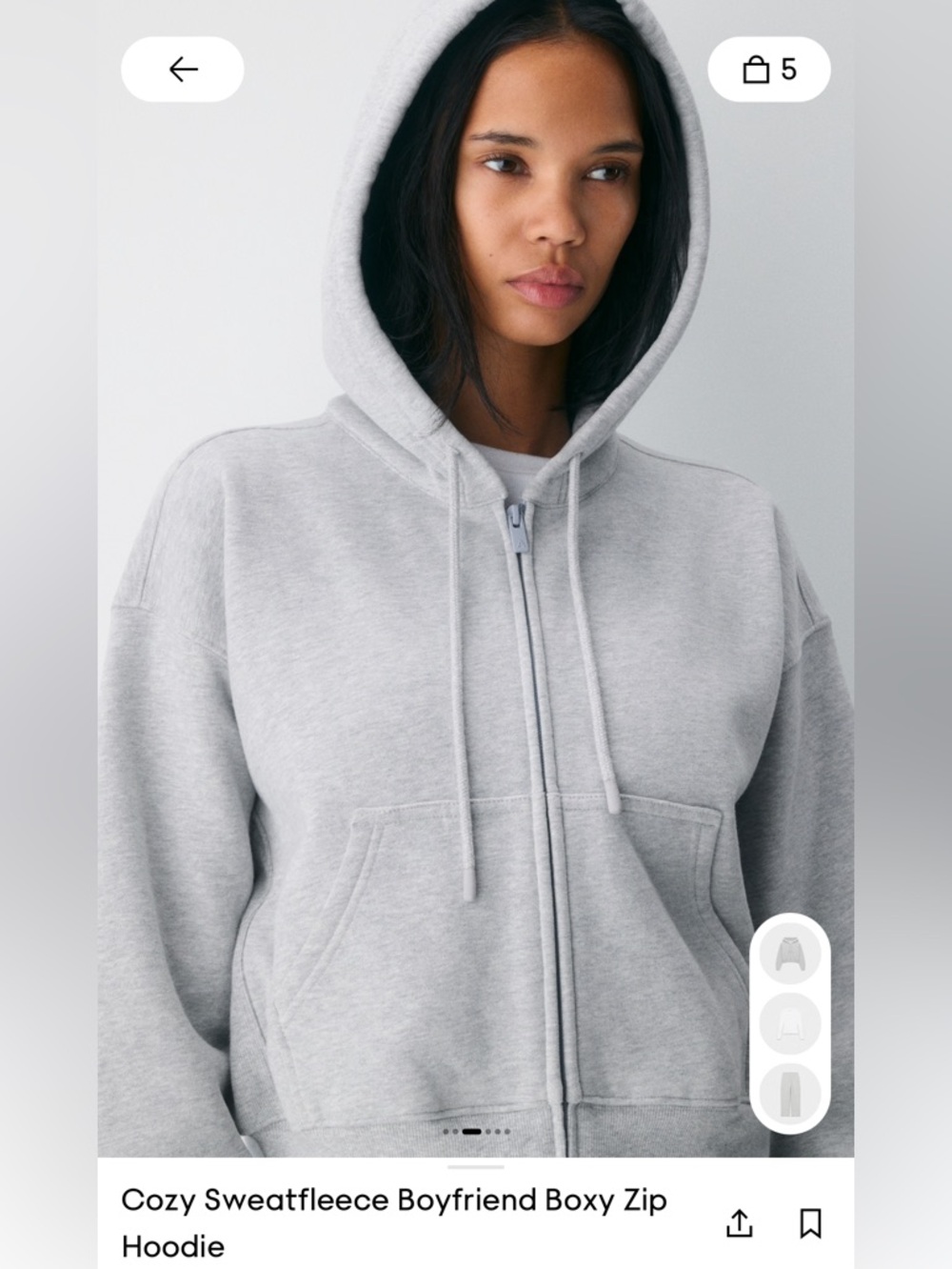 TNA Cozy Fleece Boyfriend Pullover - Heather Gray - Picture 2 of 9